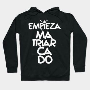 The Matriarchy Begins in White Typography. Spanish phrase series La Casa de Papel. Women in power. Hoodie